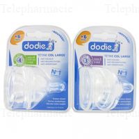 DODIE Tétines 2ème âge débit 4 liquide epais lot de 2