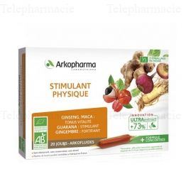 Arkofluides stimulant physique bio 20 ampoules
