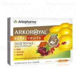 Arkoroyal Royal'Fruits Gel&eacute;e Royale Goji Grenade Baobab 20 ampoules