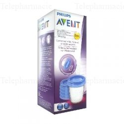 Pots de Conservation Lait Maternel R&eacute;utilisables 5 x 180ml