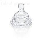 AVENT T&eacute;tine silicone d&eacute;bit lent lot de 2