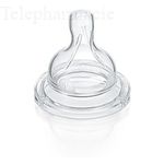AVENT T&eacute;tine silicone d&eacute;bit nouveau n&eacute; 0 mois et plus lot de 2
