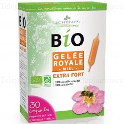 LES 3 CHÊNES Gelée royale miel bio x30 ampoules