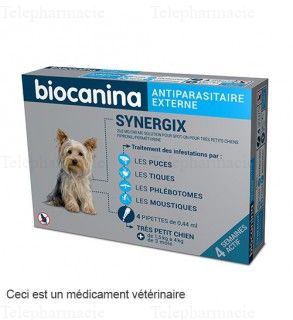 BIOCANINA Synergix antiparasitaire externe tr&egrave;s petit chien