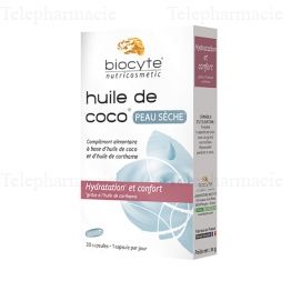 BIOCYTE Peau - Huile de coco peau sèche 30 capsules