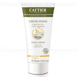 CATTIER Cr&egrave;me mains &agrave; l'argile blanche bio tube 75ml