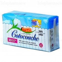 COTOCOUCHE Couche 100% coton &acirc;ge 2eme &acirc;ge paquet de 30