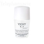 VICHY D&eacute;odorant anti-transpirant 48h peau sensible ou &eacute;pil&eacute;e Roll'on 50ml