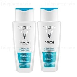 Dercos shampooing ultra apaisant cheveux normaux a gras 2x200ml