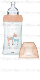 DODIE Biberon Sensation+ en verre anti-colique t&eacute;tine plate 270ml Biche