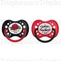 Sucette anatomique silicone collection rock 18 mois et plus x2