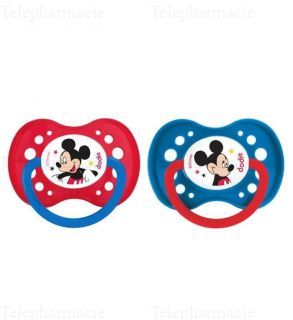 Sucettes anatomiques en silicone collection mickey & minnie 18 mois et plus x2
