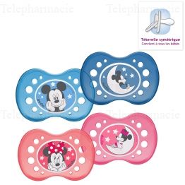 DODIE Duo sucettes Mickey +18 mois nuit anatomiques silicone REF A75