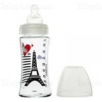 DODIE Biberon Sensation+ en verre anti-colique tétine plate 270ml Londres