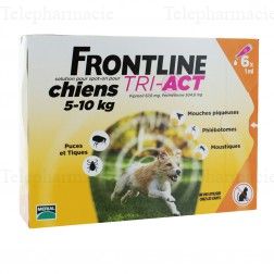 FRONTLINE Tri-act anti parasitaire chiens 5 - 10kg pipettes 6x1ml