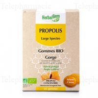 HERBALGEM Propolis Gommes bio x24 arôme citron