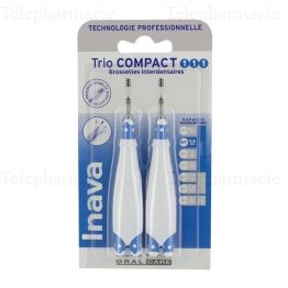 INAVA Brossettes trio compact taille unique 0.8mm étroits pack de 2