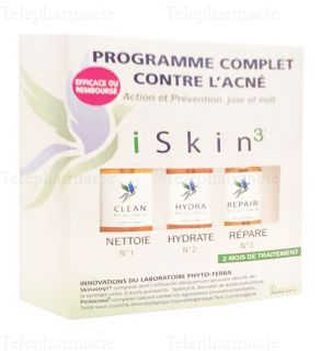PHYTOTERRA Iskin 3 Programme complet pour peaux &agrave; tendance acn&eacute;ique