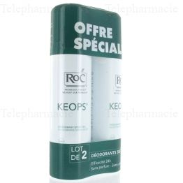 ROC Keops Déodorant spray sec 2*150 ml