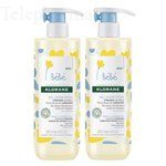KLORANE Bébé Gel lavant doux au Calendula apaisant Flacon 500ml x 2