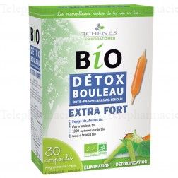 LES 3 CH&Ecirc;NES Bio d&eacute;tox bouleau 30 ampoules