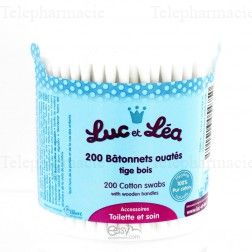 LUC ET LEA Batonnet ouate bois boite x 200