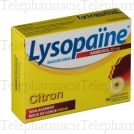 LYSOPA&Iuml;NE MAUX DE GORGE AMBROXOL CITRON 20 mg SANS SUCRE, pastille &eacute;dulcor&eacute;e au sorbitol et au sucralose