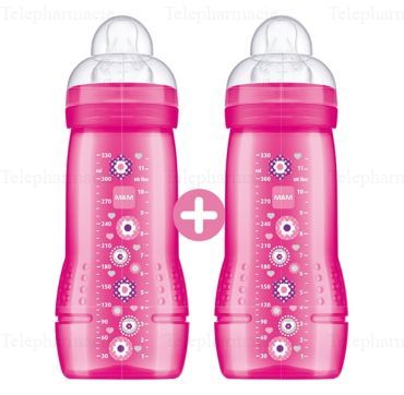 MAM Easy Active biberon 2ème âge Rose x 2