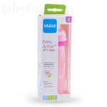 MAM Easy Active biberon 2ème âge Transparent rose papillon