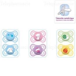MAM Sucettes 2-6 mois perfect silicone Blanc / bleu clair
