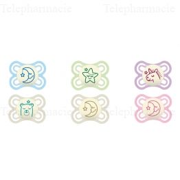 MAM Sucettes 2-6 mois perfect nuit silicone à l'unité REF 12