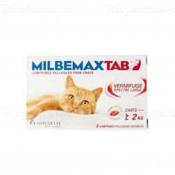 Milbemax Tab Vermifuge Spectre Large pour Chats de Plus de 2kg 2 comprim&eacute;s