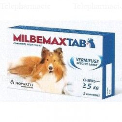 Milbemax Tab Vermifuge Spectre Large pour Petits Chiens de plus de 5kg 2 comprim&eacute;s