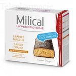 MILICAL Barres minceur hyperprot&eacute;in&eacute;es go&ucirc;t chocolat orange x 6
