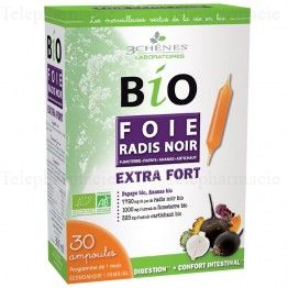 LES 3 CH&Ecirc;NES Foie radis noir bio x30 ampoules