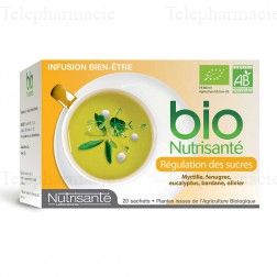 NUTRISANT&Eacute; Infusion bio r&eacute;gulation des sucres 20 sachets