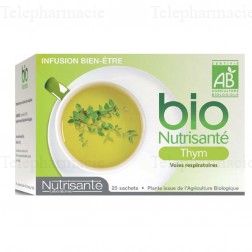 NUTRISANT&Eacute; Infusions bio 100% naturelle infusion thym 20 sachets