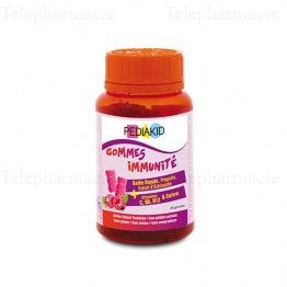 PEDIAKID Gommes Immunit&eacute; 60 oursons ar&ocirc;me naturel framboise
