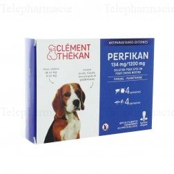 CLEMENT THEKAN Perfikan 134mg / 1200mg solution pour chiens moyens 4 pipettes