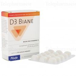PILEJE D3 Biane vitamine D bo&icirc;te de 30 capsules