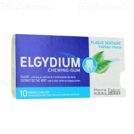 ELGYDIUM Gommes &agrave; m&acirc;cher sans sucre au fluor et th&eacute; vert gomme x 10