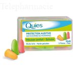 QUIES Protection auditive mousse fluo bo&icirc;te de 3 paires