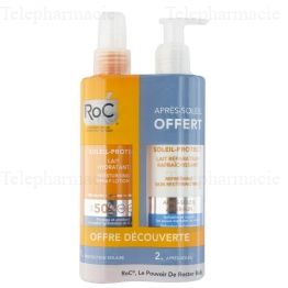 ROC Soleil-Protect "Coffret corps" : Lait hydratant SPF 50+ 200ml + Lait réparateur rafraîchissant après-soleil 200ml