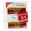 CAVAILL&Egrave;S Savon pain surgras extra doux fleur de coton x3 250gr +1grauit