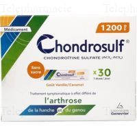 Chrondrosulf 1200mg goût vanille / caramel, sans sucre x 30 doses