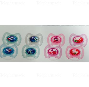 MAM Duo sucettes +18 mois anatomiques nuit silicone REF 48