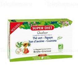 SUPERDIET Quatuor brule graisse bio 20 ampoules de 15ml Boîte de 20 ampoules