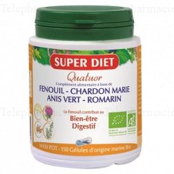 SUPERDIET Quatuor digestion bio flacon 150 gélules