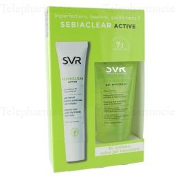 SVR Sebiaclear active crème 40ml + Gel moussant 50ml OFFERT