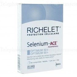 RICHELET Selenium ace optimum 50+ 30 comprim&eacute;s